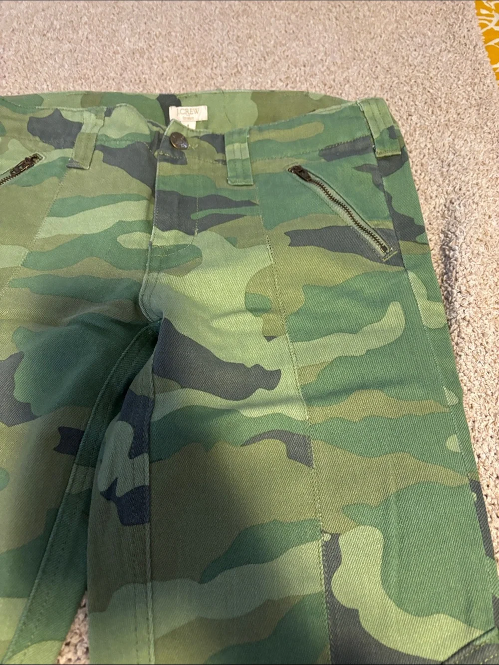 NWT J Crew Factory Camo Utility Pants Skinny Cargo Green